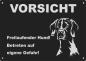 Preview: Aluminium Warnschild English Pointer VORSICHT Freilaufender Hund! Betreten auf eigene Gefahr!